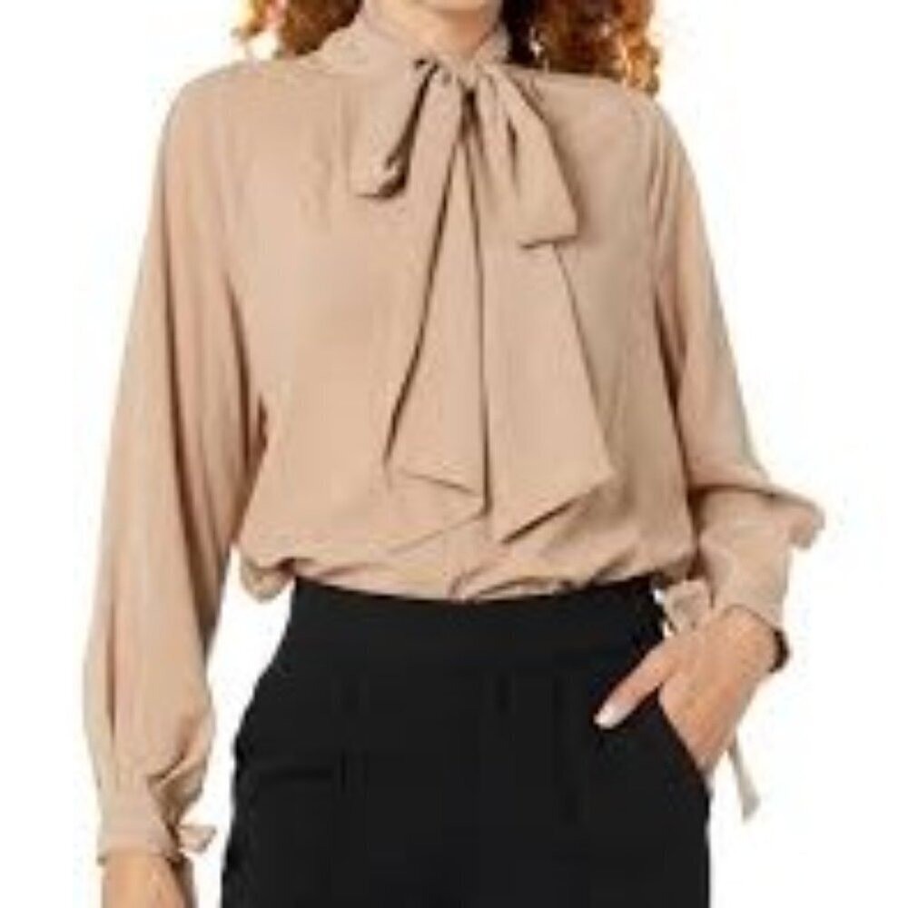 Obando x RTR Beige Wrap Neck Top Size 6
